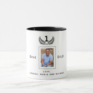 Father Best dad ever photo black white names Mug