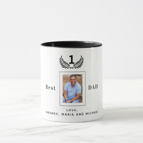 Father Best dad ever photo black white names Mug