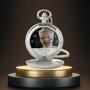 Father best dad photo pocket watch