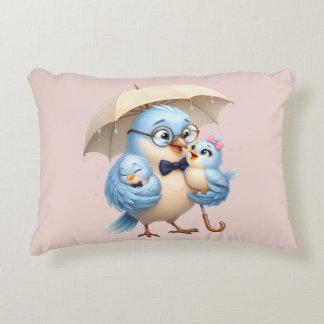 Father Bird Accent Pillow Cute Family Gift