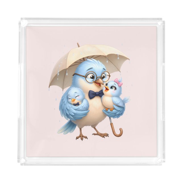 Father Bird Acrylic Serving Tray (Front)