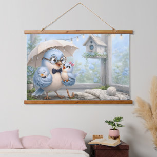Father Bird and Baby Wall Tapestry