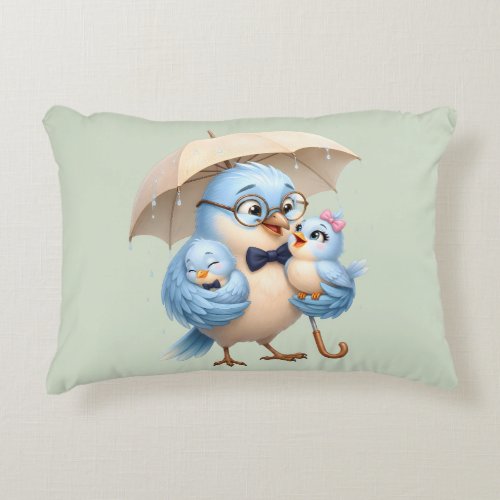 Father Bird Family Accent Pillow