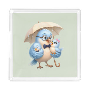 Father Bird Family Serving Tray
