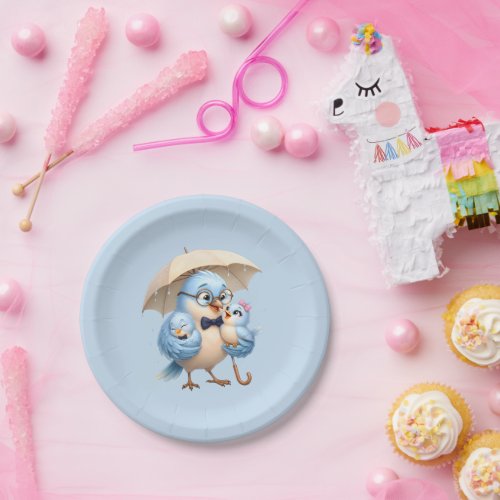 Father Bird Round Paper Plate Party Decor