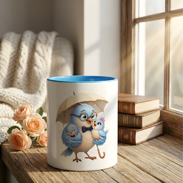 Father Bird Sheltering His Little Ones Mug (Creator Uploaded)