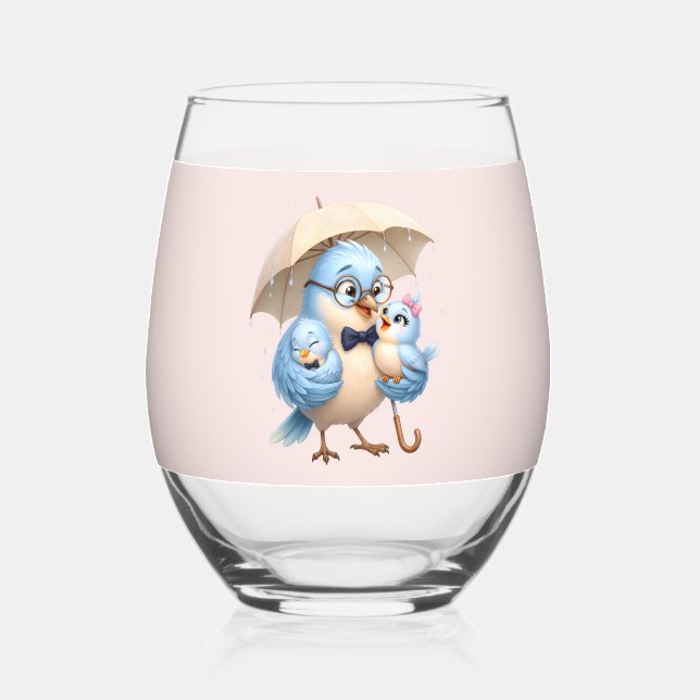 Father Bird Stemless Glass (Front)