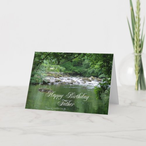 Father birthday card showing a river