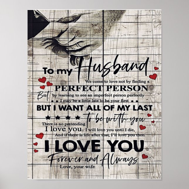 Father Birthday Gift | Letter To My Husband Poster (Front)