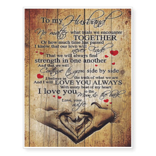 Father Birthday Gift Letter To My Husband Temporary Tattoos