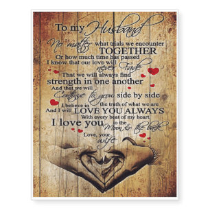 Father Birthday Gift Letter To My Husband Temporary Tattoos