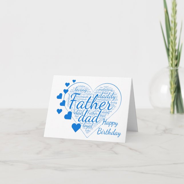 Father Birthday Inspirational International Heart Card (Front)