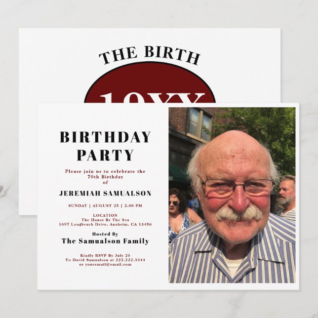 Father Birthday Photo Template Legend Name Year (Front/Back)