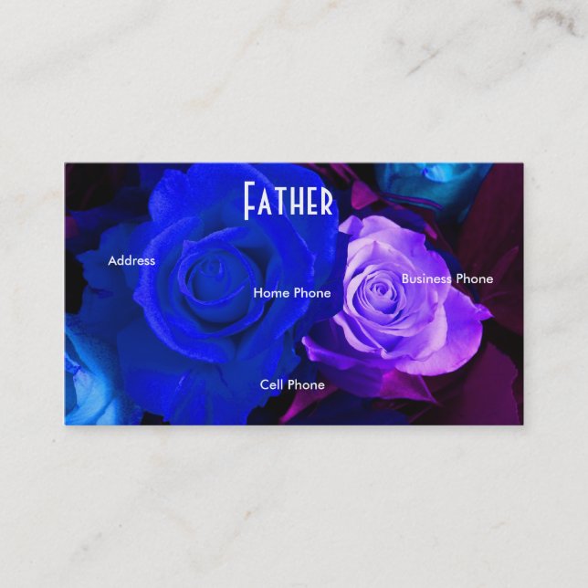 Father Blue Purple Roses Profile Card (Front)