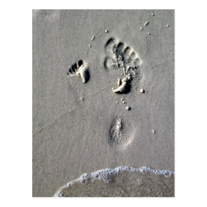 Father & Child Footprints in the Sand Post Card