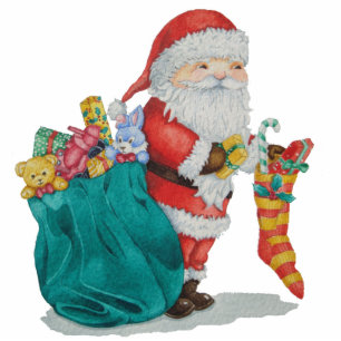 father Christmas and gifts festive Photo Sculpture