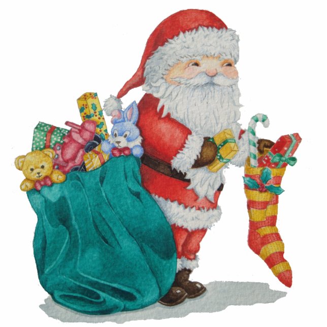 father Christmas and gifts festive Photo Sculpture (Front)