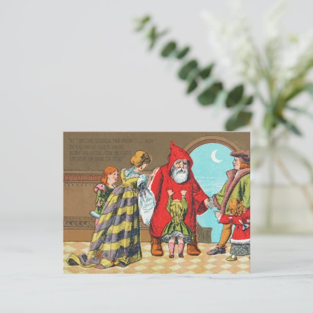 Father Christmas and His Little Friend Holiday Postcard (Standing Front)
