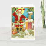 Father Christmas at a chimney Holiday Card