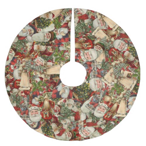 Father Christmas Collage  Brushed Polyester Tree S Brushed Polyester Tree Skirt