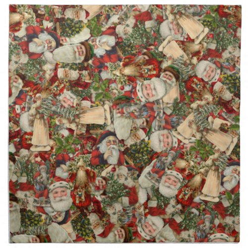 Father Christmas Collage Cloth Napkin