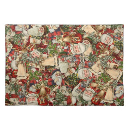 Father Christmas Collage    Cloth Placemat