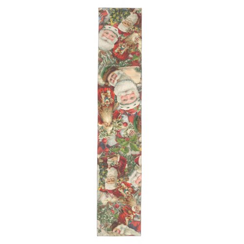 Father Christmas Collage   Medium Table Runner