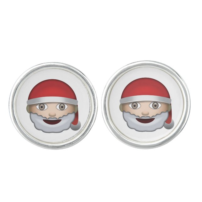 Father Christmas Emoji Cufflinks (Front)
