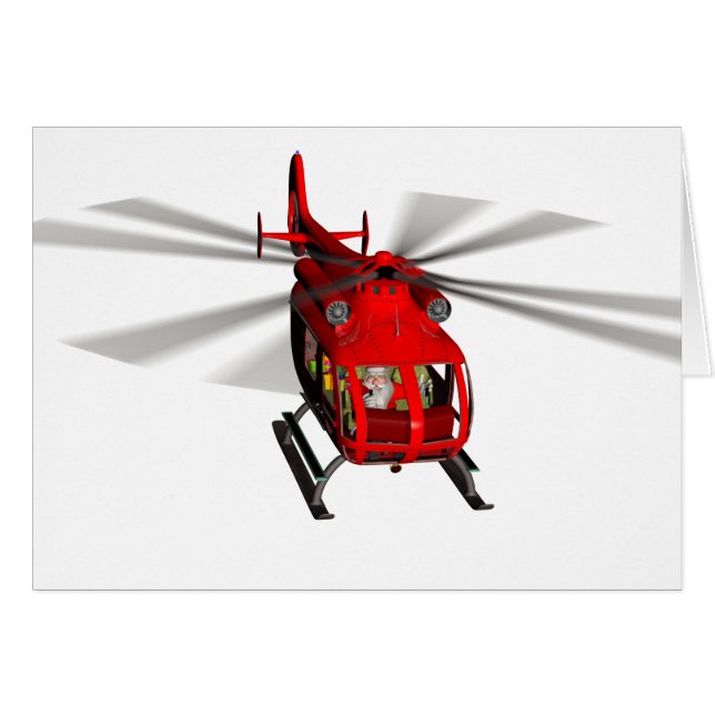 Father Christmas Heli Pilot Cards (Front Horizontal)