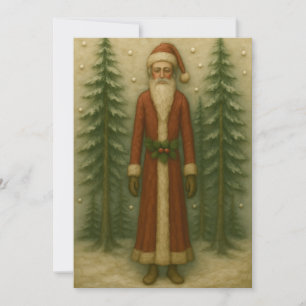 Father Christmas in the Pine Forest Christmas Card
