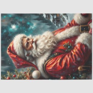 Father Christmas in Winter Sky   Classic Santa  Tissue Paper