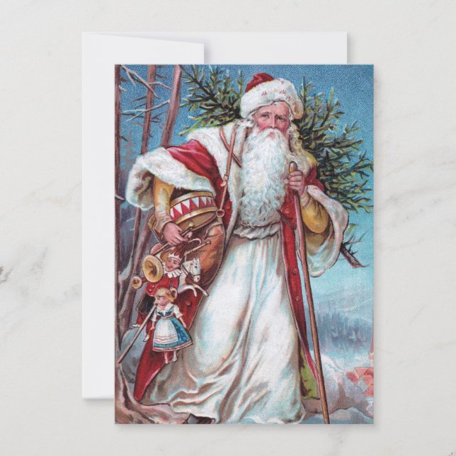 Father Christmas On His Way Holiday Card (Front)