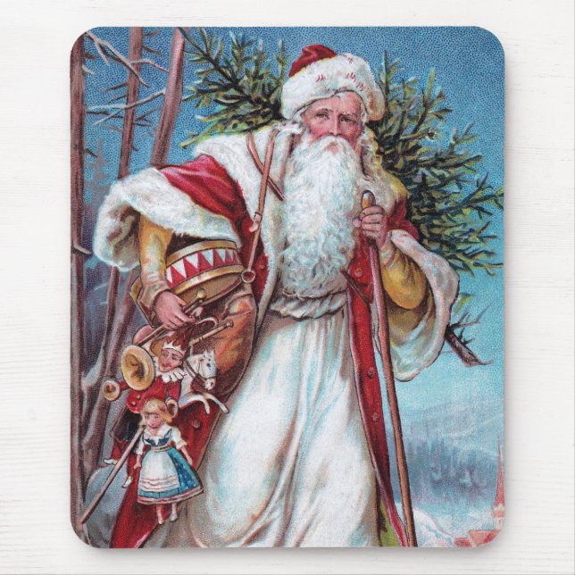 Father Christmas On His Way Mouse Pad (Front)