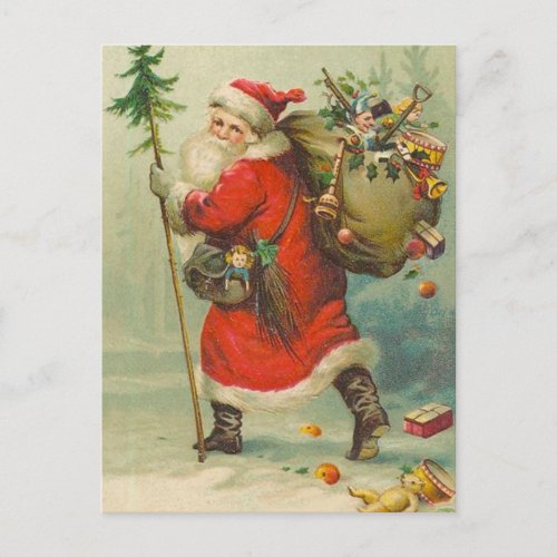 Father Christmas on his way Post Card