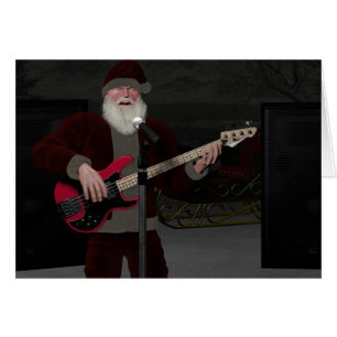 Father Christmas Plays Electric Guitar Cards
