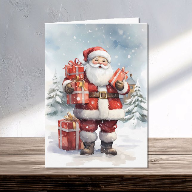 Father Christmas Santa Claus with Gifts Winter Card (Creator Uploaded)