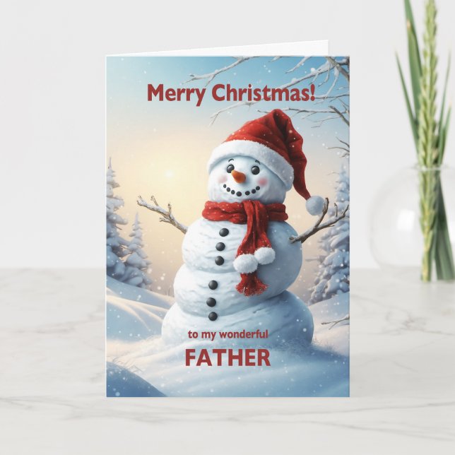 Father Christmas Snowman  Holiday Card (Front)