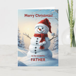 Father Christmas Snowman Holiday Card