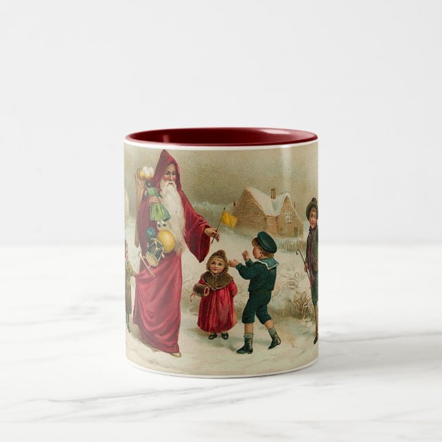 Father Christmas Two-Tone Coffee Mug (Center)