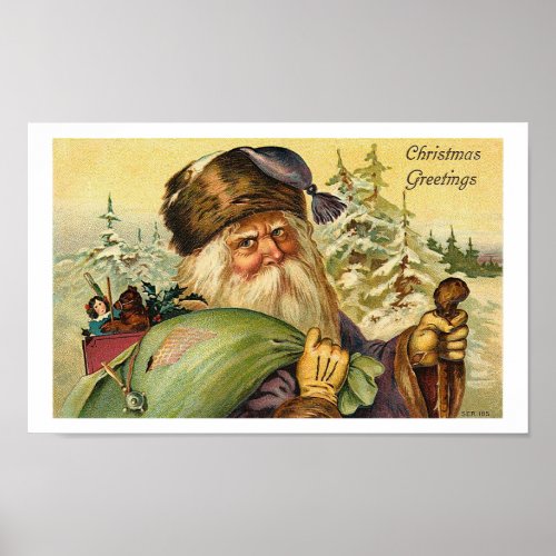 Father Christmas _ Vintage Art Poster