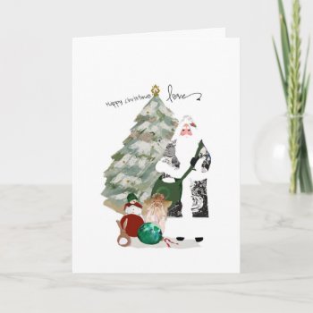 Father Christmas Wishes You Christmas Love Holiday Card by karenharveycox at Zazzle