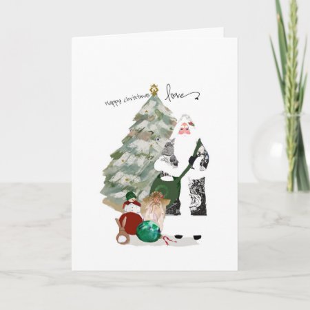 Father Christmas Wishes You Christmas Love Holiday Card