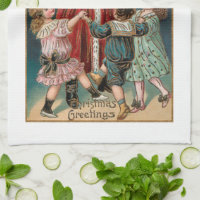 Watercolor Mistletoe Christmas Kitchen Towels