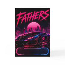 Father Cyberpunk Car Greeting