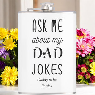 Father Dad Black White Quote Funny Flask