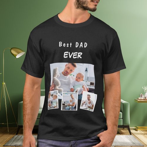 Father dad family photo collage T_Shirt