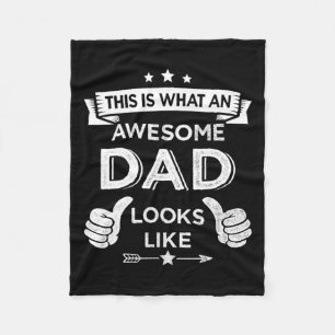 Father Dad Looks Like Fathers Day Christmas Birthd Fleece Blanket