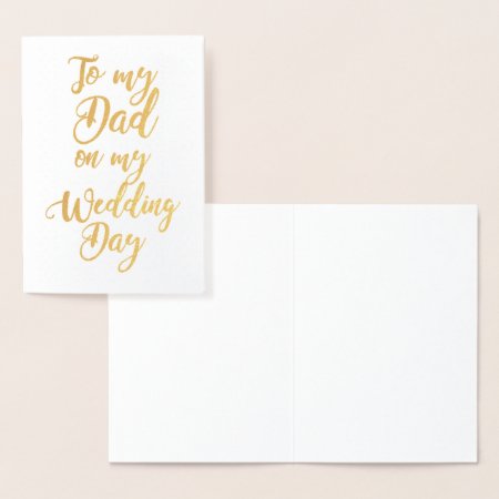 Father Dad Of The Bride Or Groom Wedding Thank You Foil Card