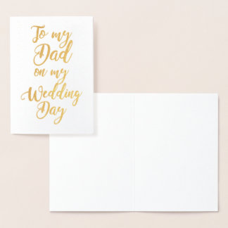 Father Dad of the Bride or Groom Wedding Thank You Foil Card