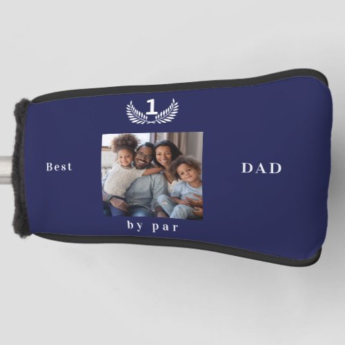 Father dad photo navy blue white golf head cover